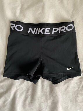 Nike Black Women's Training Bike Shorts with White Swoosh